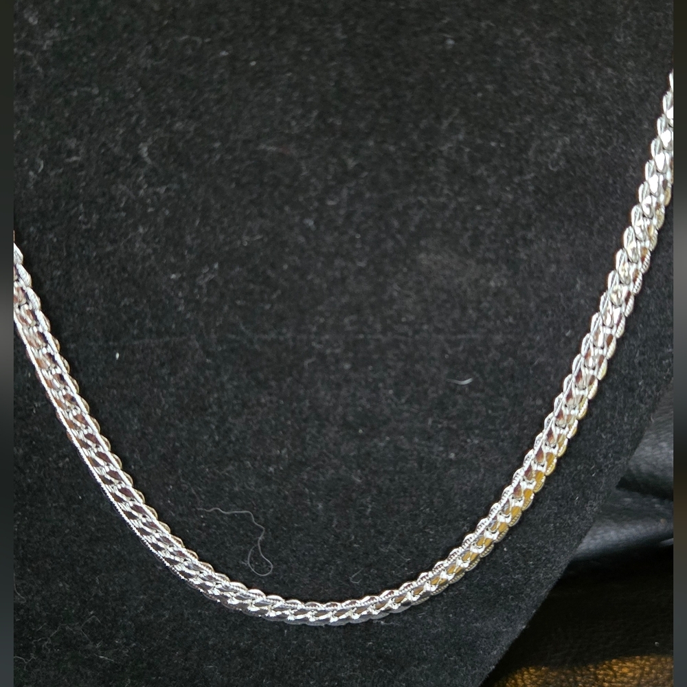 Sterling 925 silver mens "S" etched necklace & bracelet set NEW 20" x 20cm 8" - Picture 2 of 9